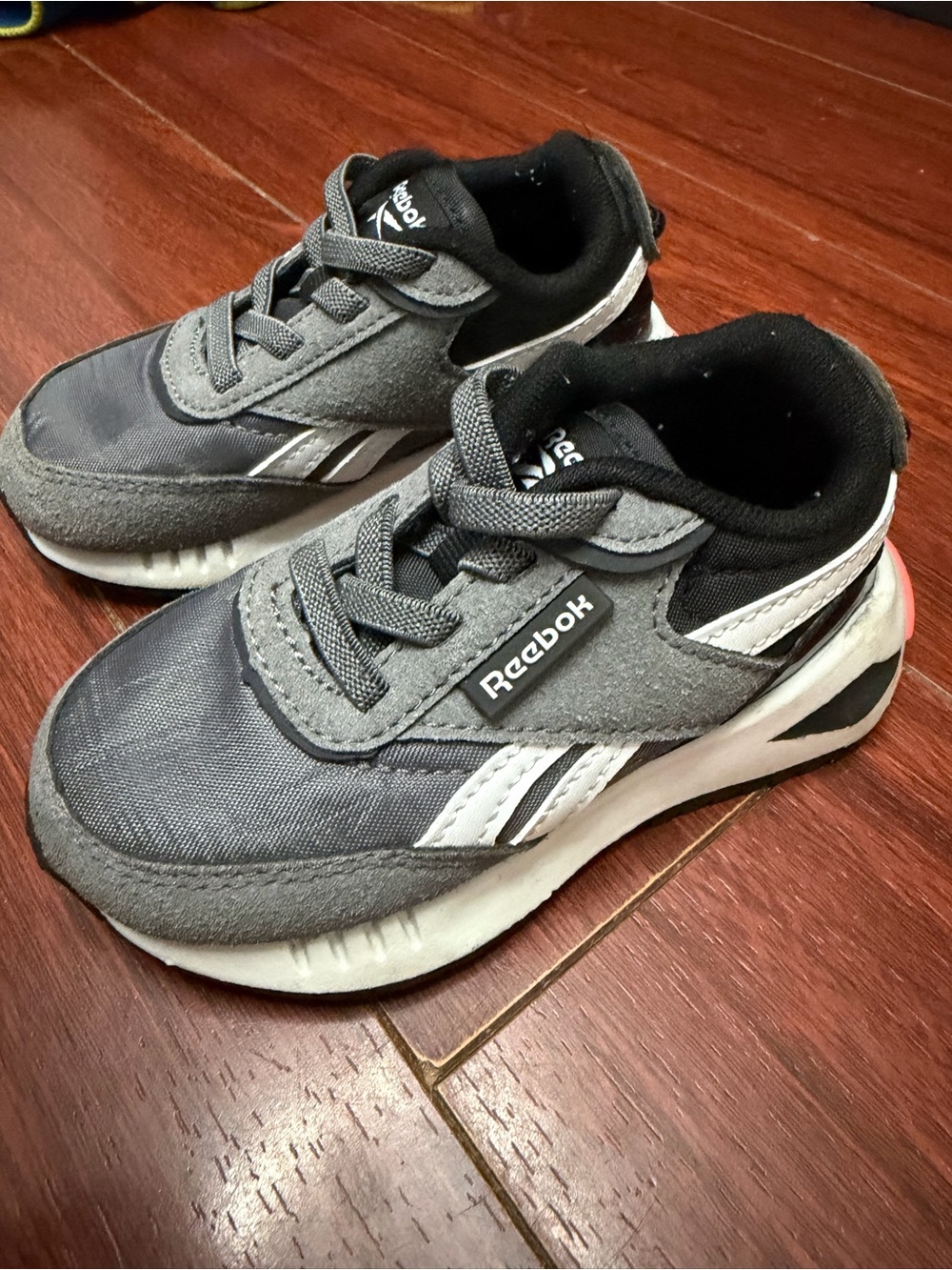 Reebok Kids Gray and White Athletic Sneakers